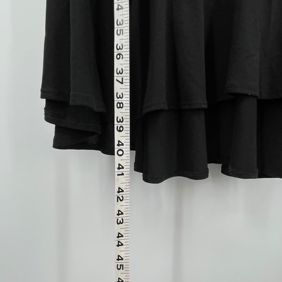 LuLaRoe Black Bell Sleeve Ruffle Hem Soft Knit Dress Womens Oversize Small - Picture 5 of 10